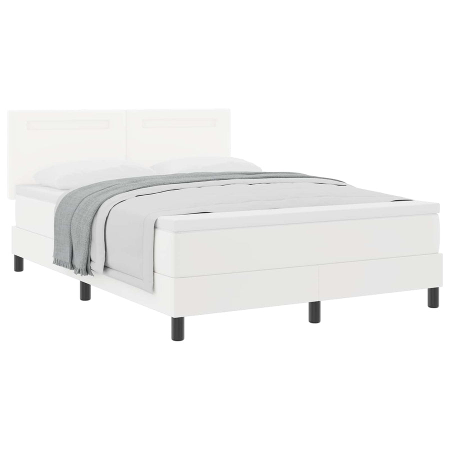 Boxspringbed met matras Wit 140 x 190 cm Kunstleer