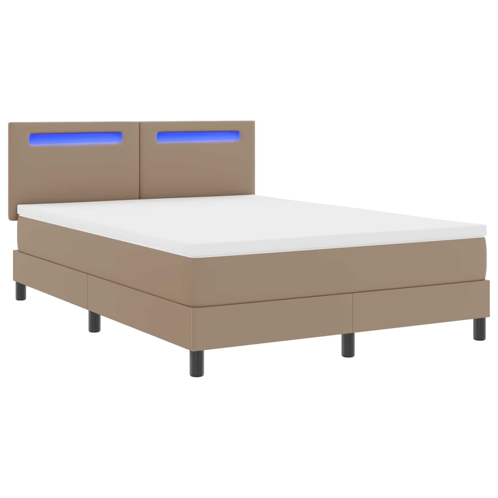 Boxspringbed met matras Cappuccino 140 x 190 cm Kunstleer