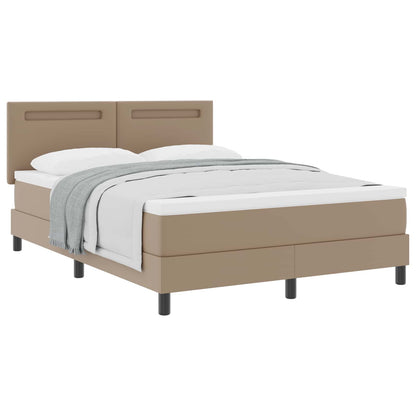 Boxspringbed met matras Cappuccino 140 x 190 cm Kunstleer