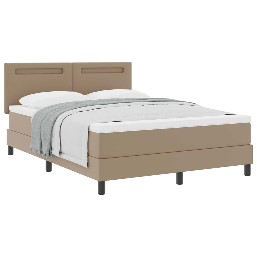 Boxspringbed met matras Cappuccino 140 x 190 cm Kunstleer
