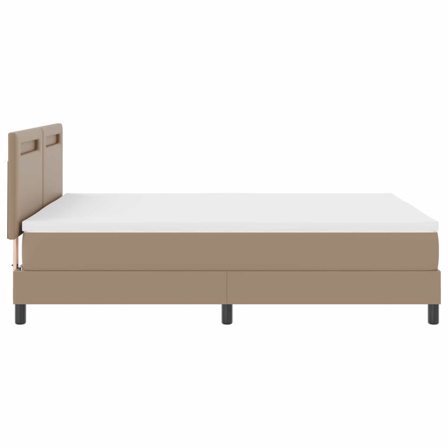 Boxspringbed met matras Cappuccino 140 x 190 cm Kunstleer