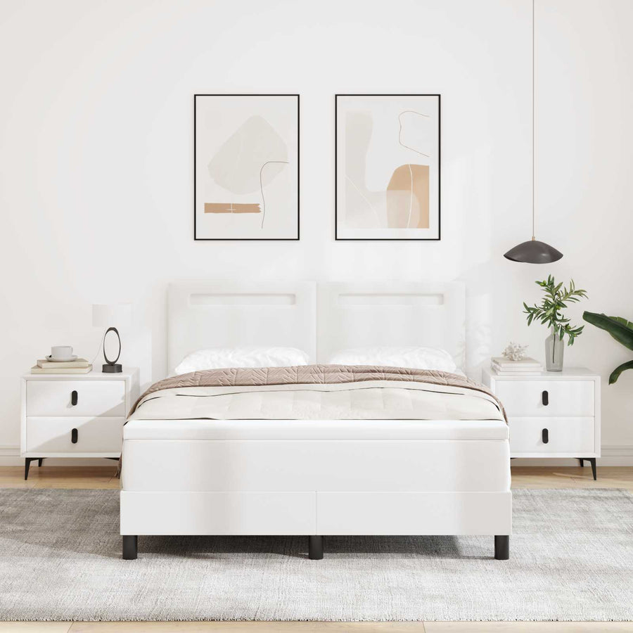 Boxspringbed met matras Wit 140 x 200 cm Kunstleer