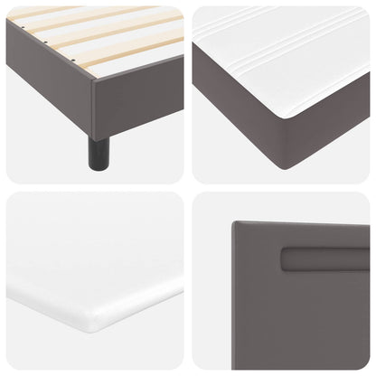 Boxspringbed met matras Grijs 140 x 200 cm Kunstleer