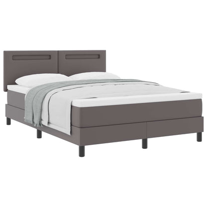 Boxspringbed met matras Grijs 140 x 200 cm Kunstleer