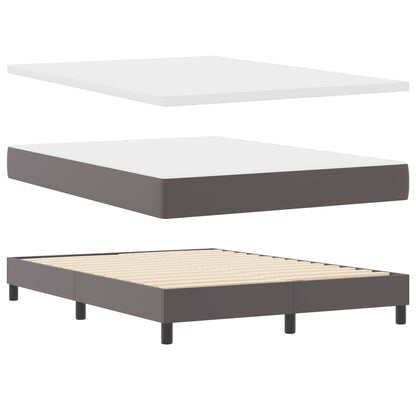 Boxspringbed met matras Grijs 140 x 200 cm Kunstleer