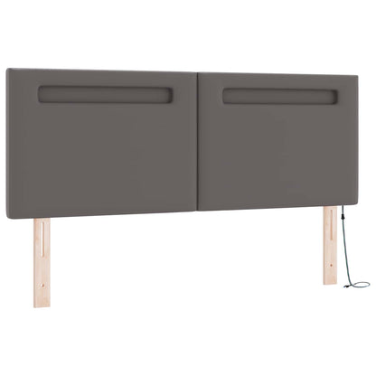 Boxspringbed met matras Grijs 140 x 200 cm Kunstleer