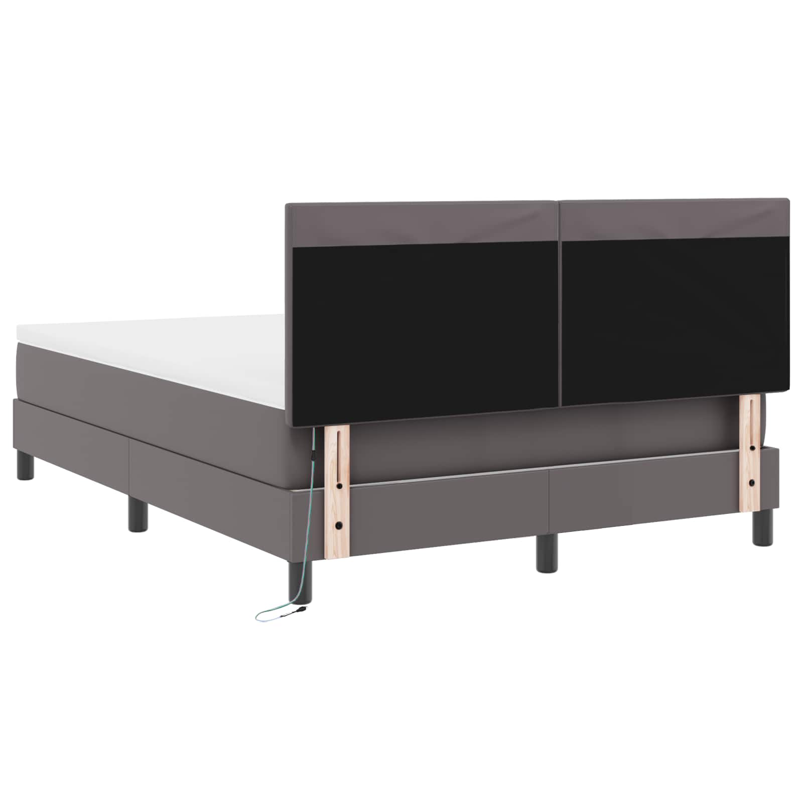 Boxspringbed met matras Grijs 140 x 200 cm Kunstleer