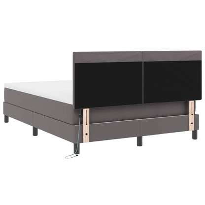 Boxspringbed met matras Grijs 140 x 200 cm Kunstleer