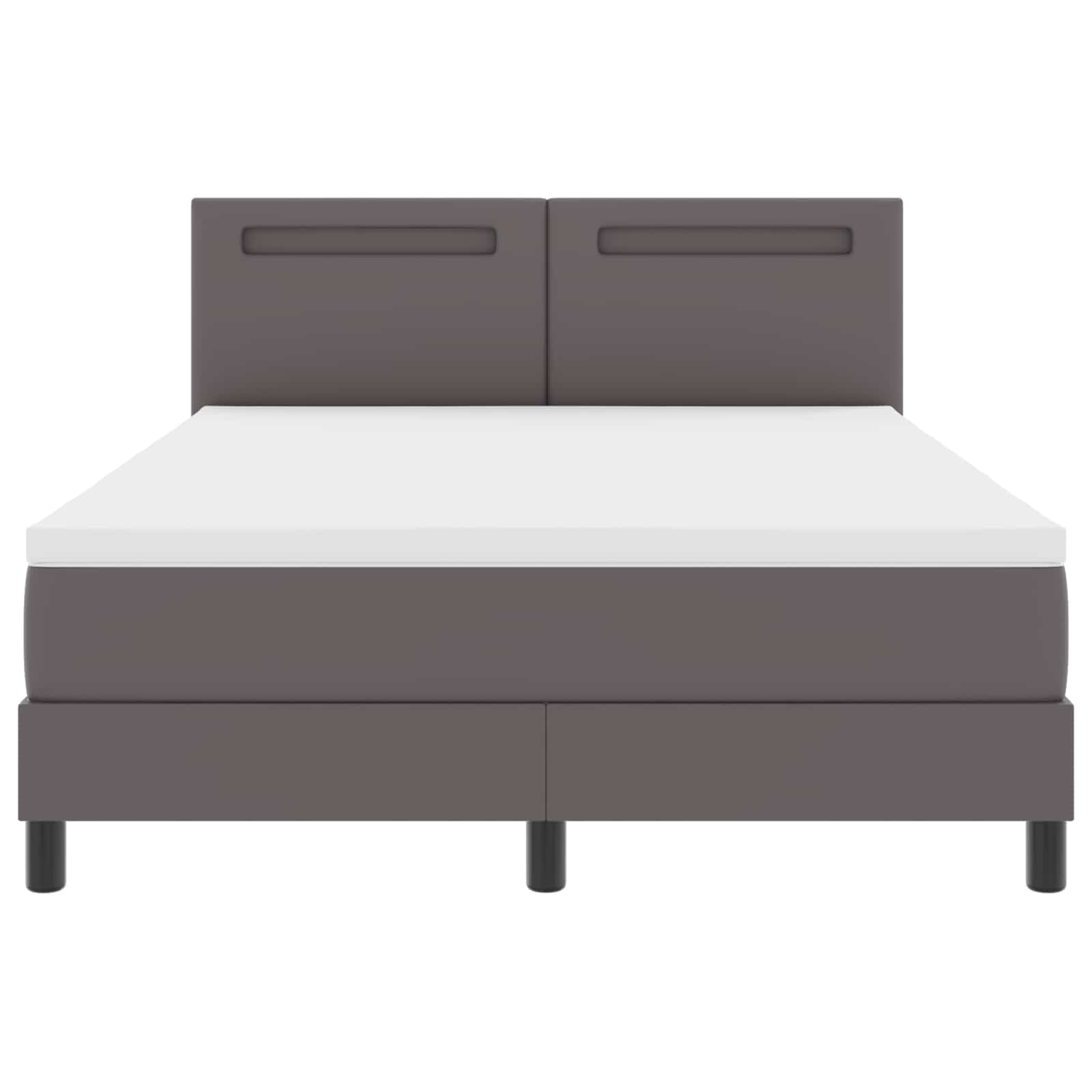 Boxspringbed met matras Grijs 140 x 200 cm Kunstleer