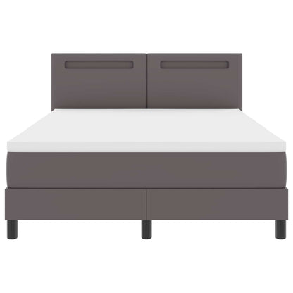 Boxspringbed met matras Grijs 140 x 200 cm Kunstleer