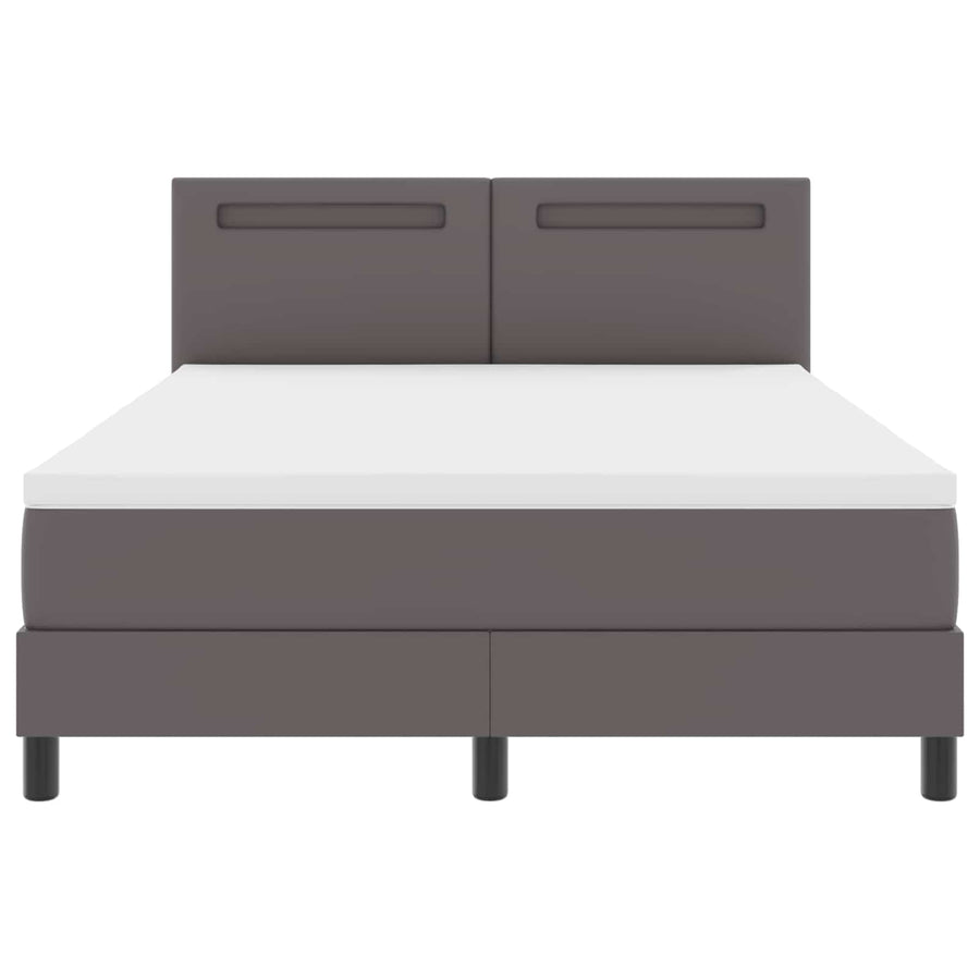 Boxspringbed met matras Grijs 140 x 200 cm Kunstleer