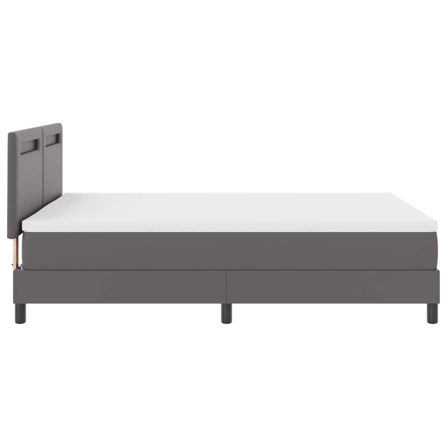 Boxspringbed met matras Grijs 140 x 200 cm Kunstleer