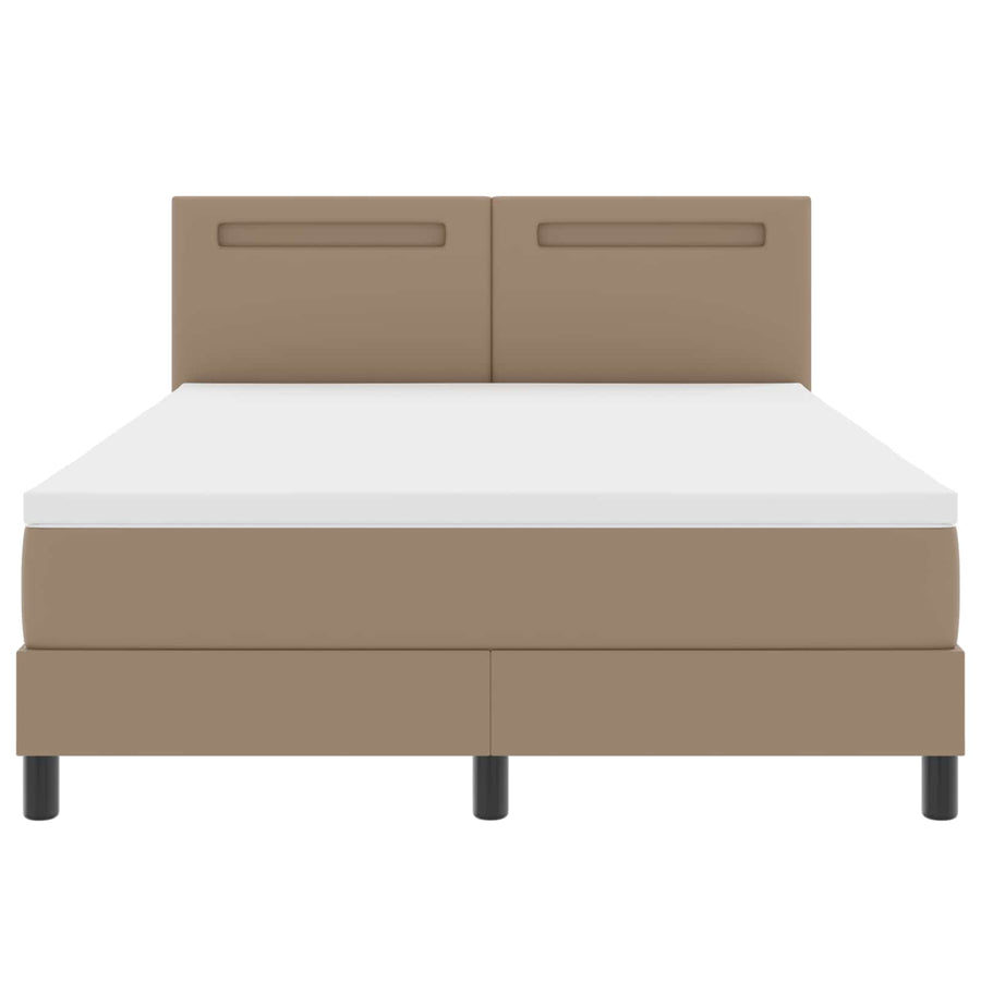 Boxspringbed met matras Cappuccino 140 x 200 cm Kunstleer