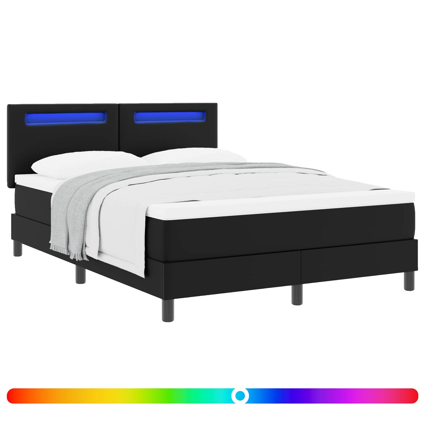 Boxspringbed met matras Zwart 160 x 200 cm Kunstleer