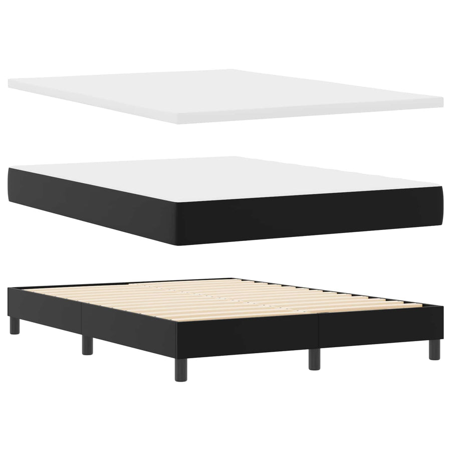 Boxspringbed met matras Zwart 160 x 200 cm Kunstleer