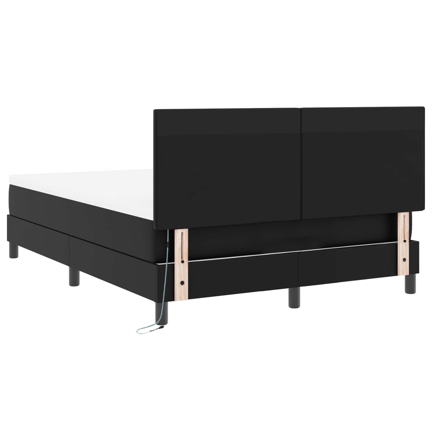 Boxspringbed met matras Zwart 160 x 200 cm Kunstleer
