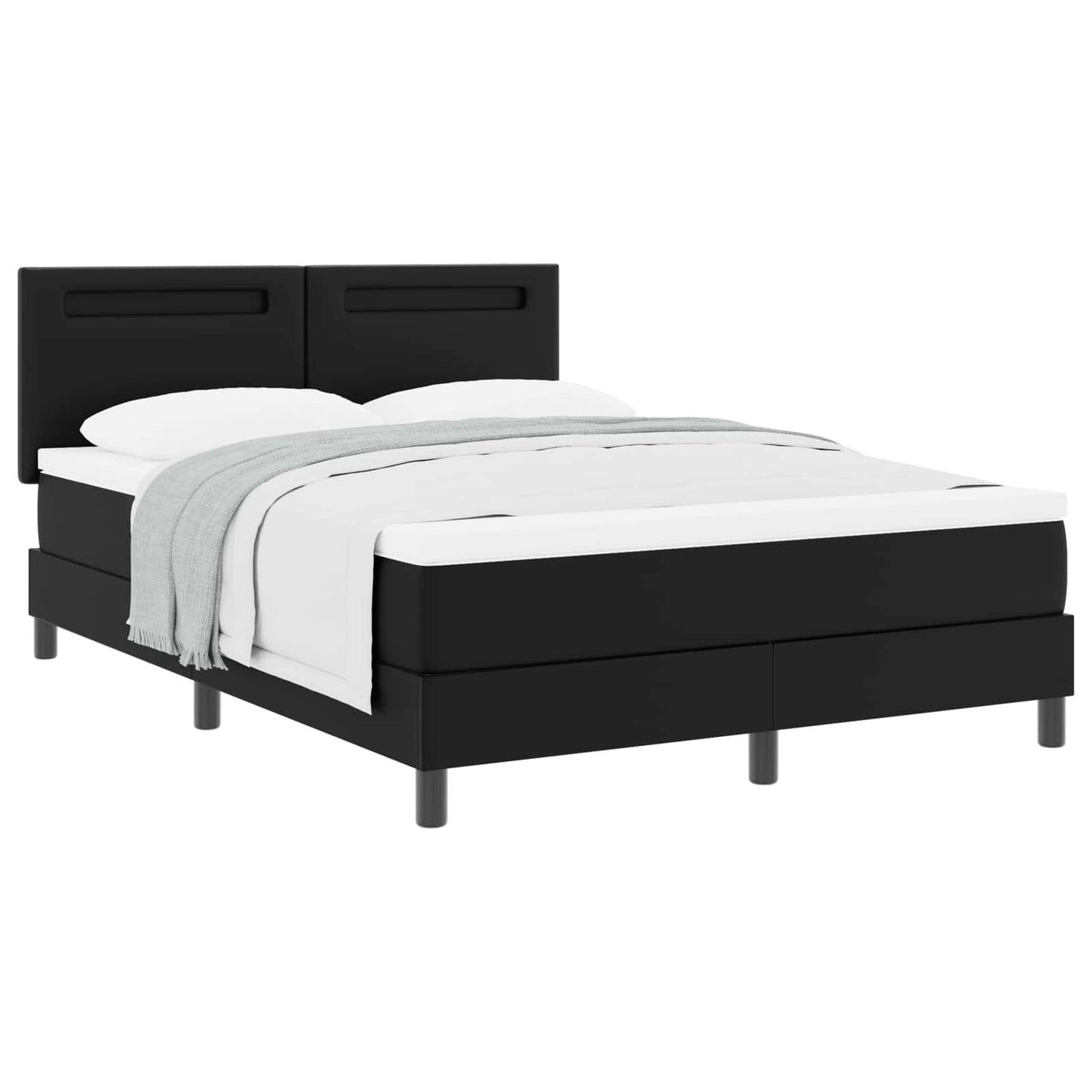 Boxspringbed met matras Zwart 160 x 200 cm Kunstleer