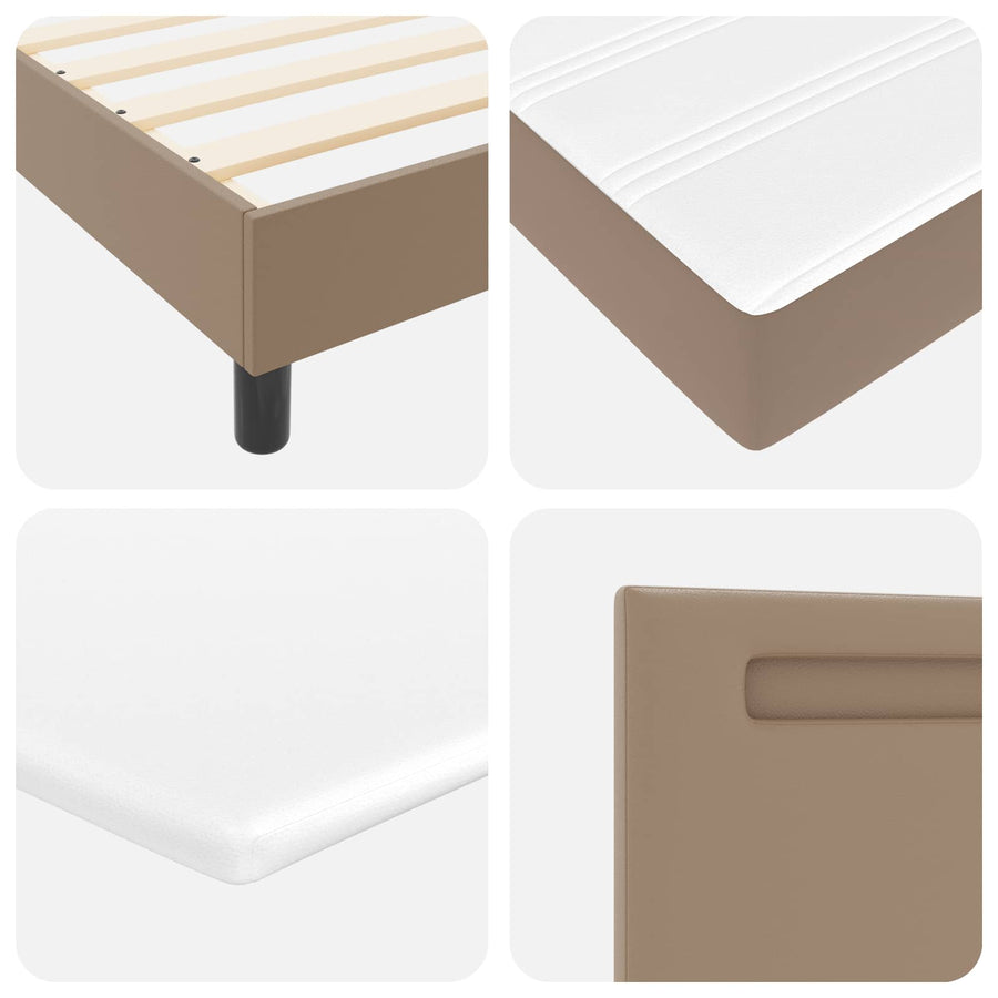 Boxspringbed met matras Cappuccino 160 x 200 cm Kunstleer