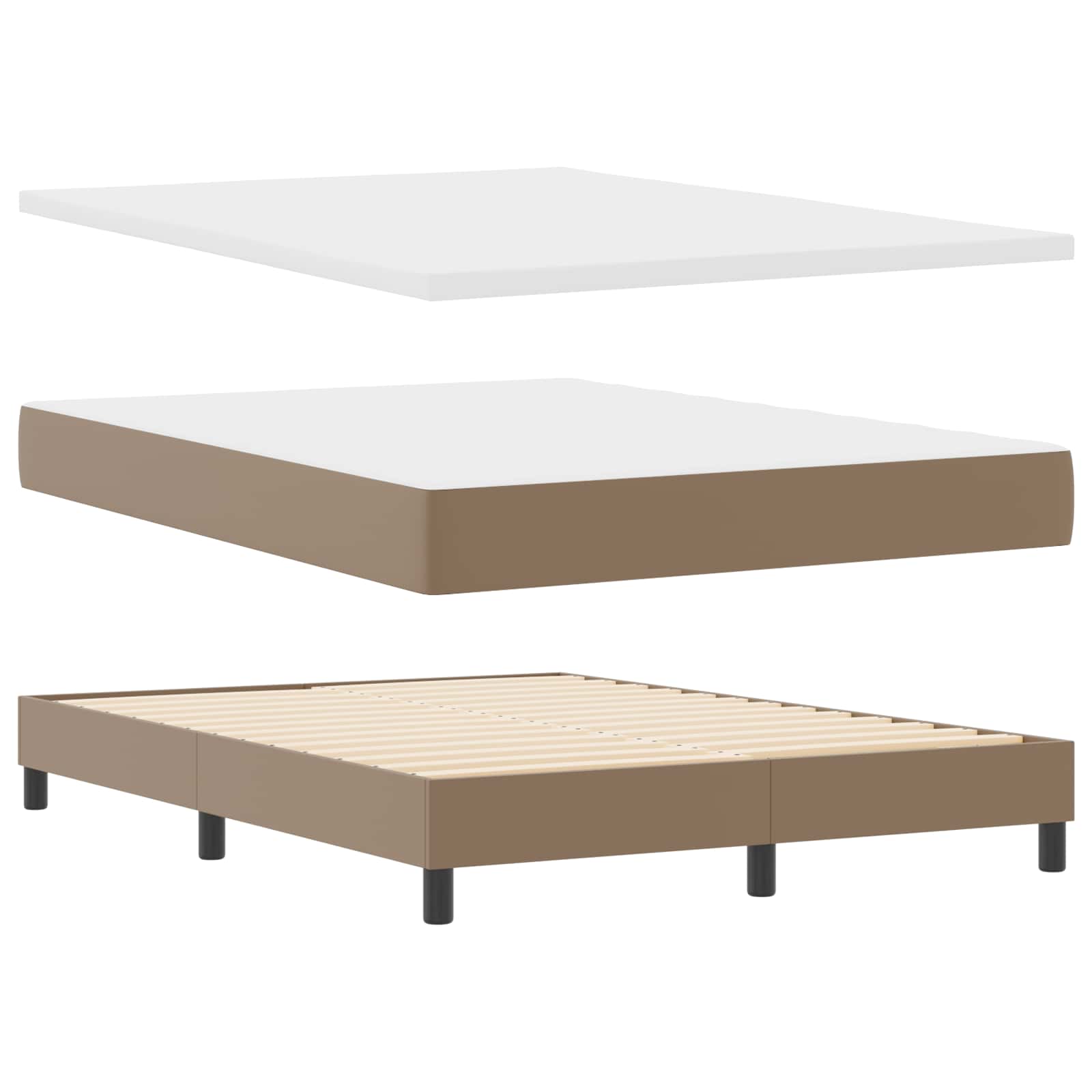 Boxspringbed met matras Cappuccino 160 x 200 cm Kunstleer