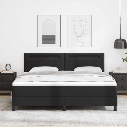 Boxspringbed met matras Zwart 180 x 200 cm Kunstleer