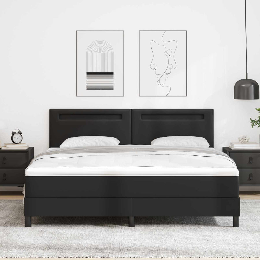Boxspringbed met matras Zwart 180 x 200 cm Kunstleer