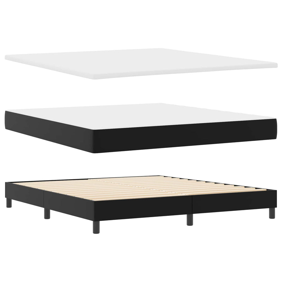 Boxspringbed met matras Zwart 180 x 200 cm Kunstleer