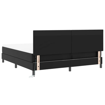 Boxspringbed met matras Zwart 180 x 200 cm Kunstleer