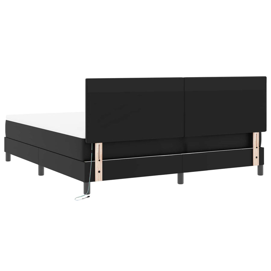Boxspringbed met matras Zwart 180 x 200 cm Kunstleer