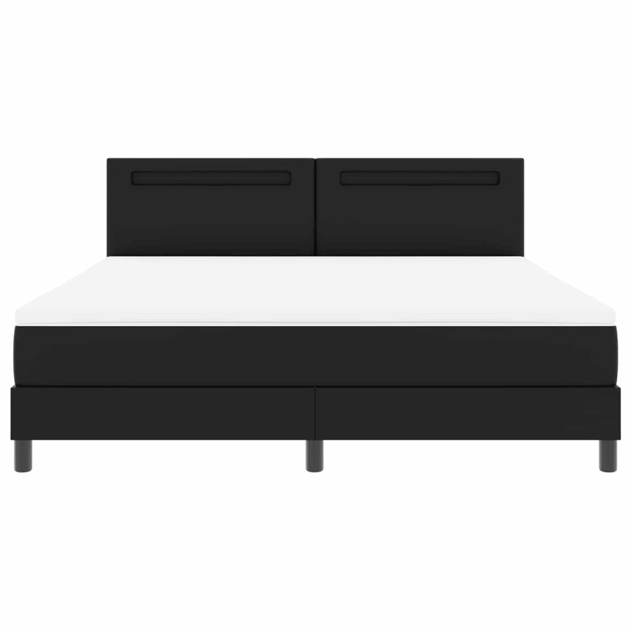 Boxspringbed met matras Zwart 180 x 200 cm Kunstleer