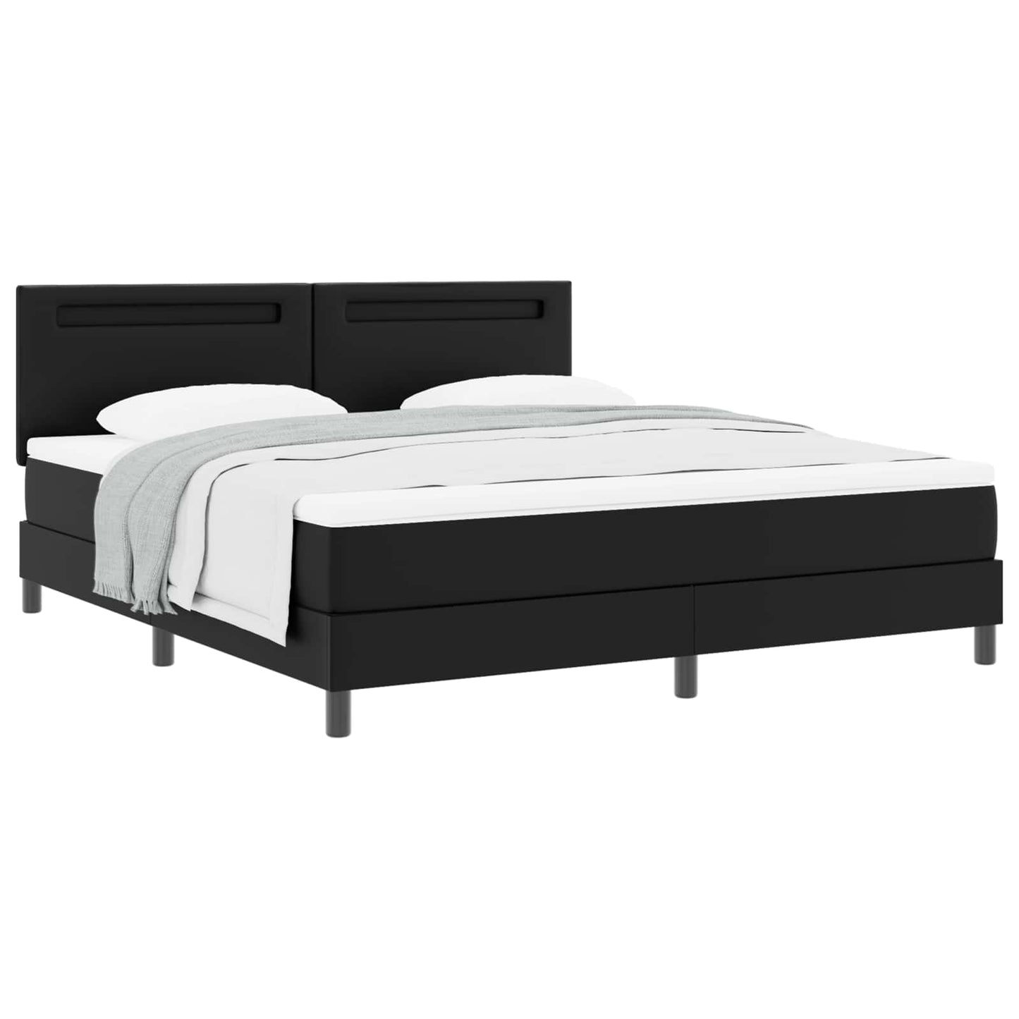 Boxspringbed met matras Zwart 180 x 200 cm Kunstleer