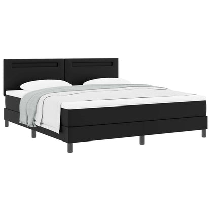 Boxspringbed met matras Zwart 180 x 200 cm Kunstleer