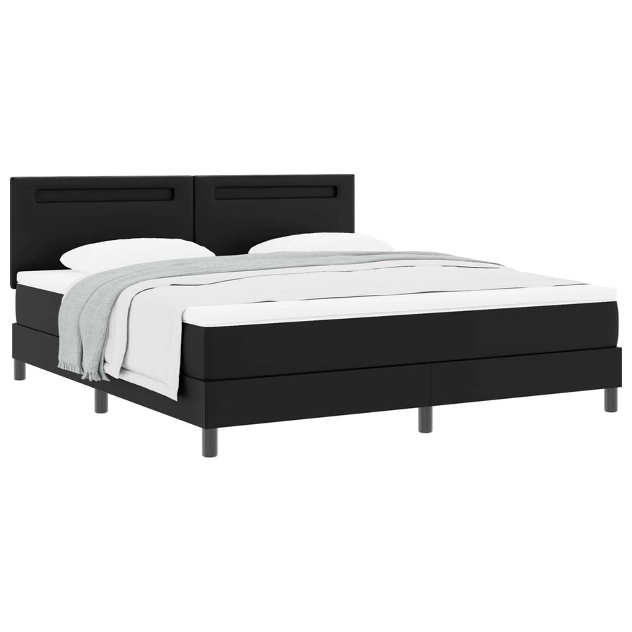 Boxspringbed met matras Zwart 180 x 200 cm Kunstleer
