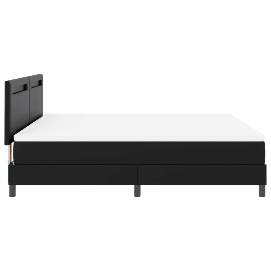 Boxspringbed met matras Zwart 180 x 200 cm Kunstleer