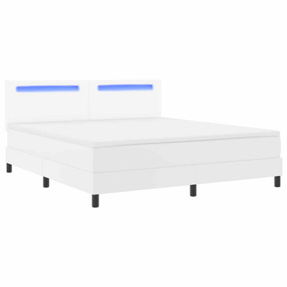 Boxspringbed met matras Wit 180 x 200 cm Kunstleer
