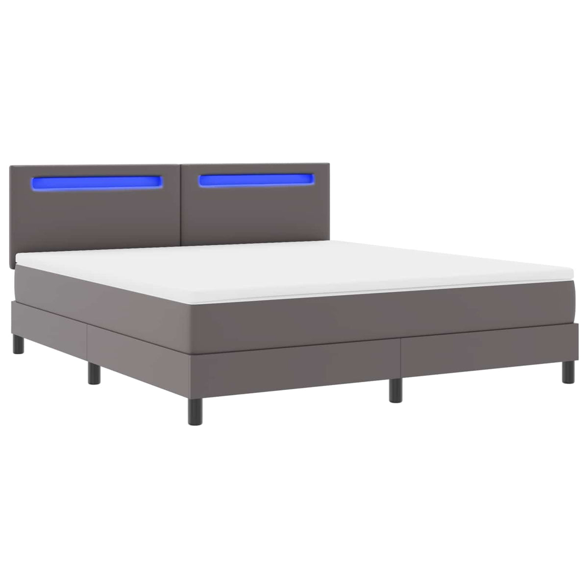 Boxspringbed met matras Grijs 180 x 200 cm Kunstleer