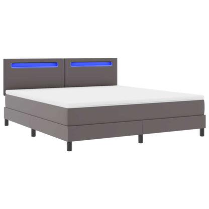 Boxspringbed met matras Grijs 180 x 200 cm Kunstleer