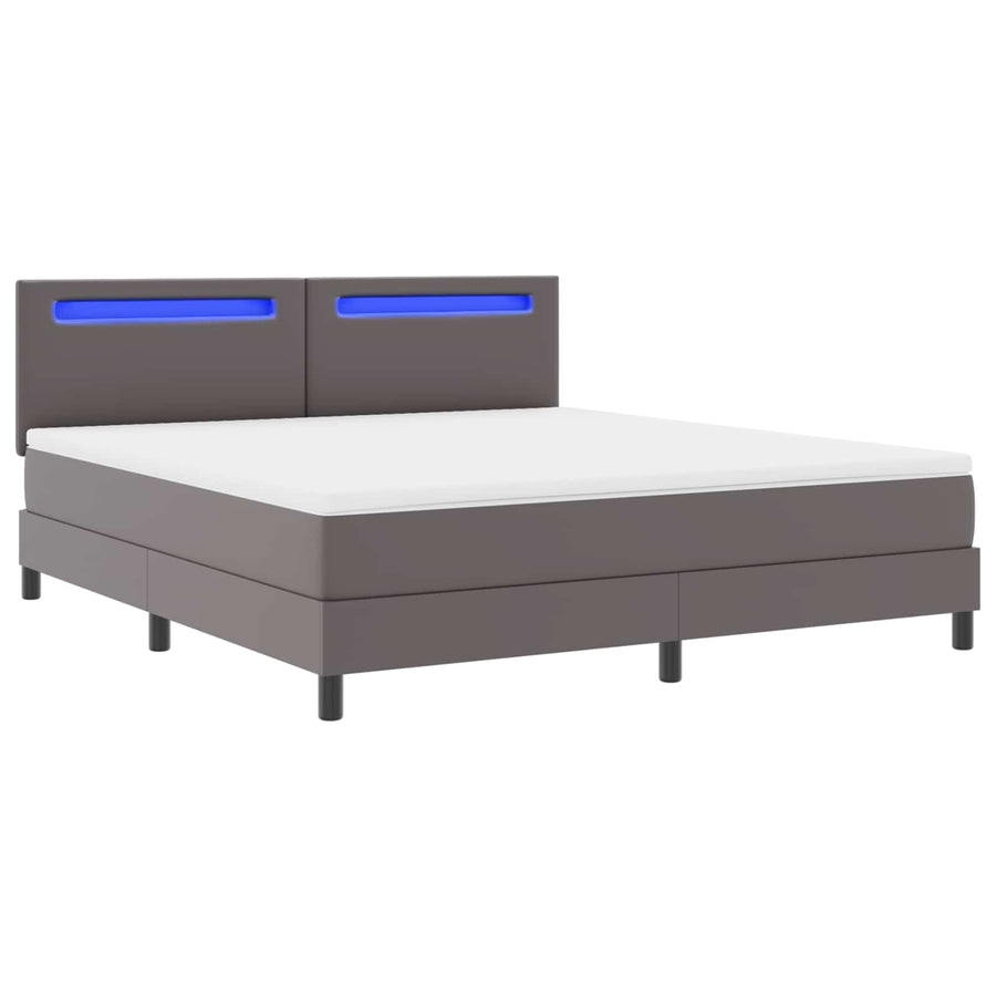 Boxspringbed met matras Grijs 180 x 200 cm Kunstleer