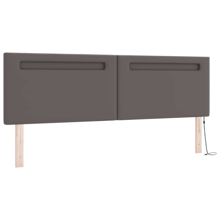 Boxspringbed met matras Grijs 180 x 200 cm Kunstleer
