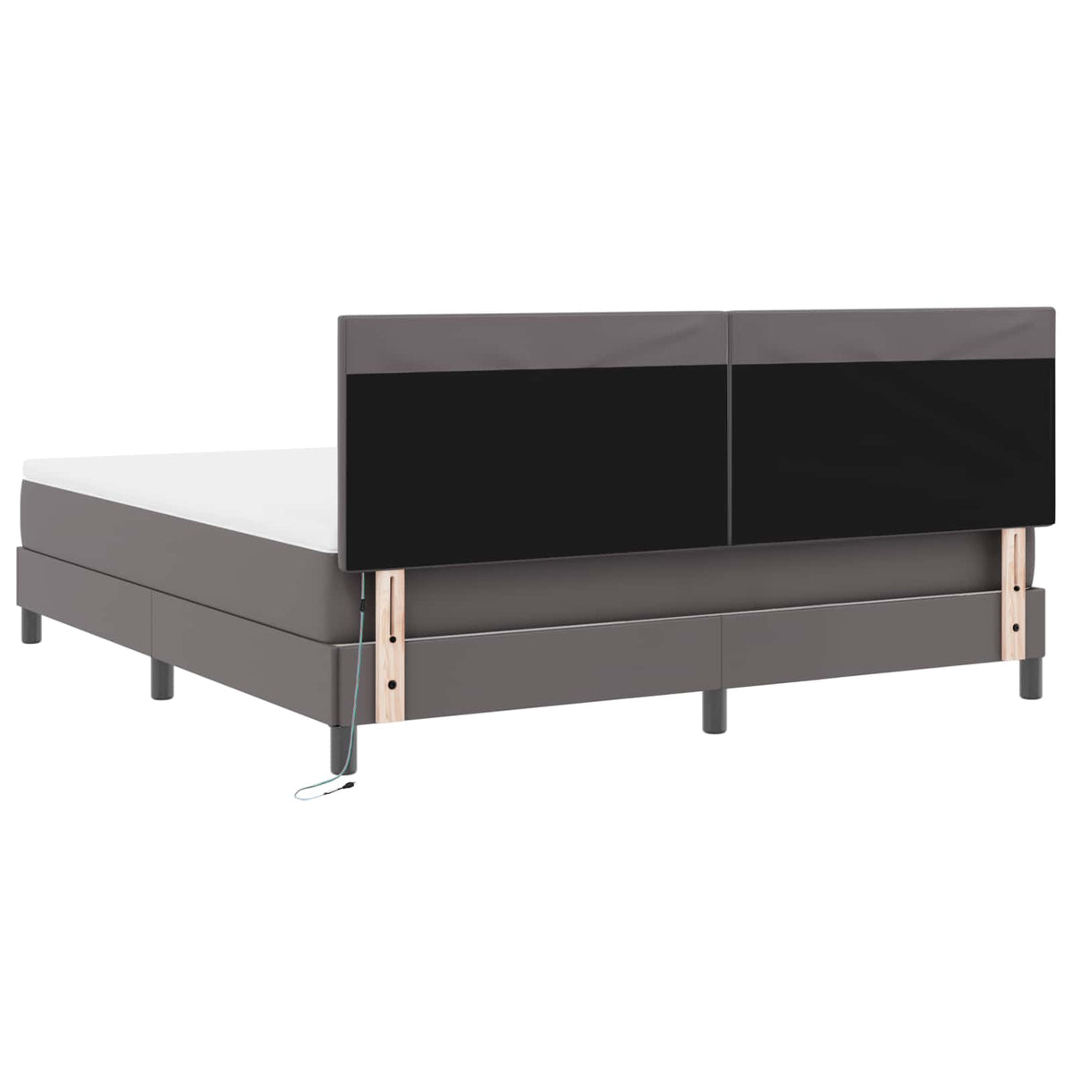 Boxspringbed met matras Grijs 180 x 200 cm Kunstleer