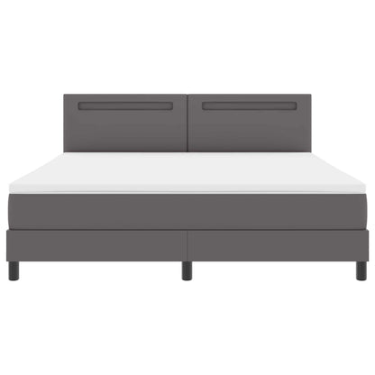 Boxspringbed met matras Grijs 180 x 200 cm Kunstleer