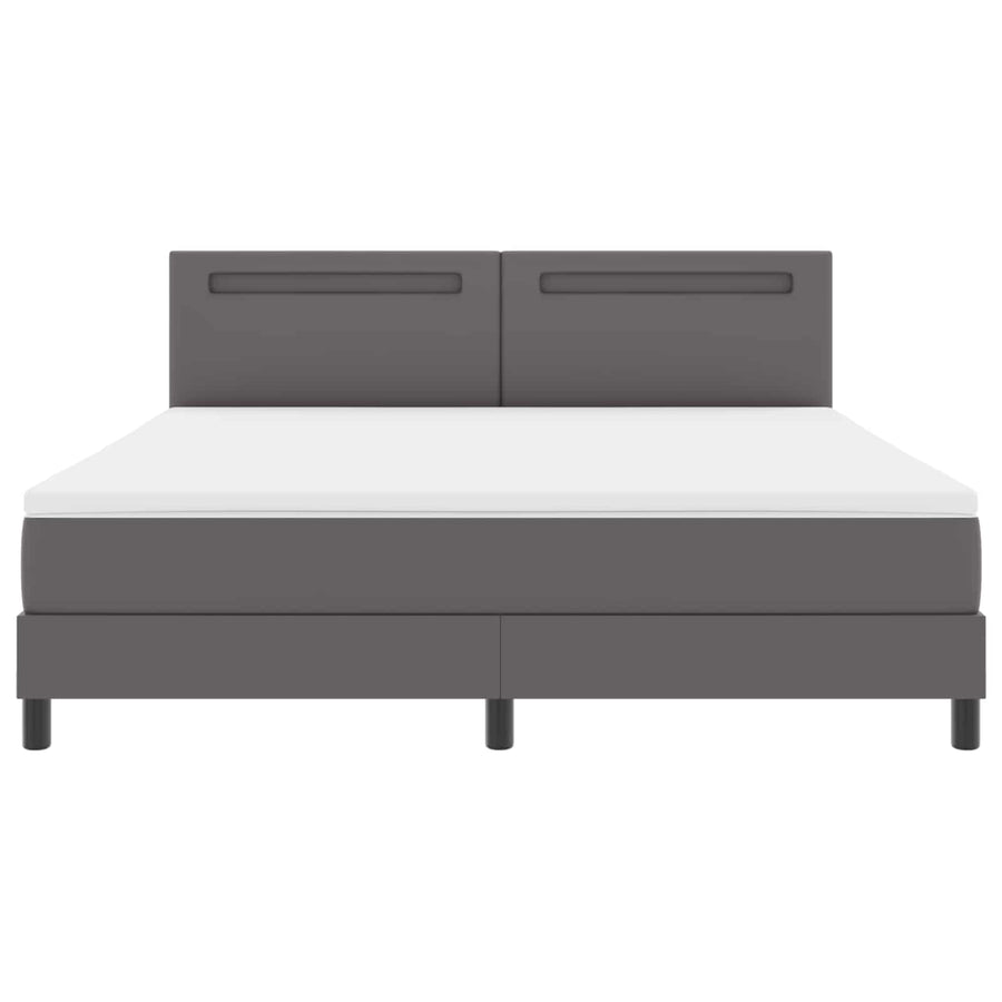 Boxspringbed met matras Grijs 180 x 200 cm Kunstleer