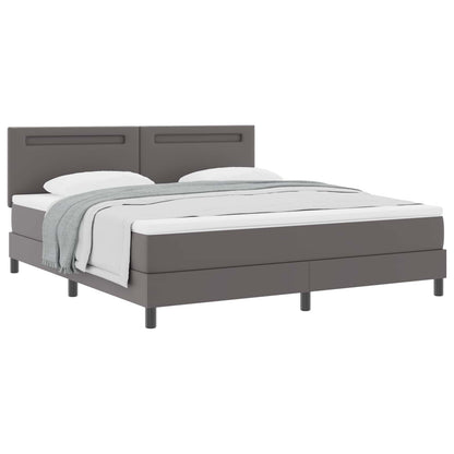 Boxspringbed met matras Grijs 180 x 200 cm Kunstleer
