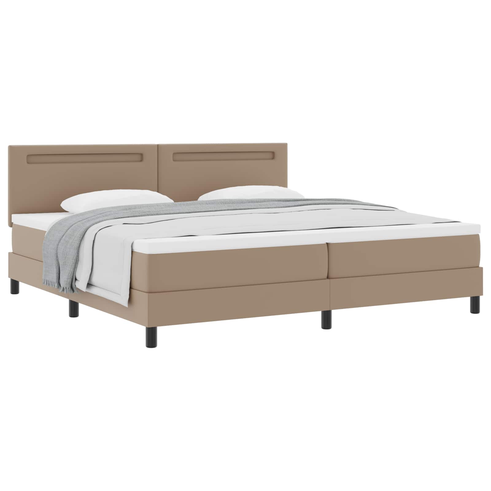 Boxspringbed met matras Cappuccino 200 x 200 cm Kunstleer