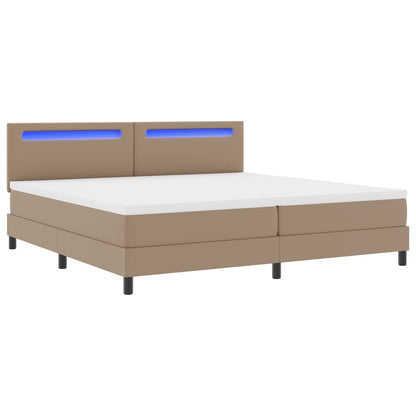 Boxspringbed met matras Cappuccino 200 x 200 cm Kunstleer