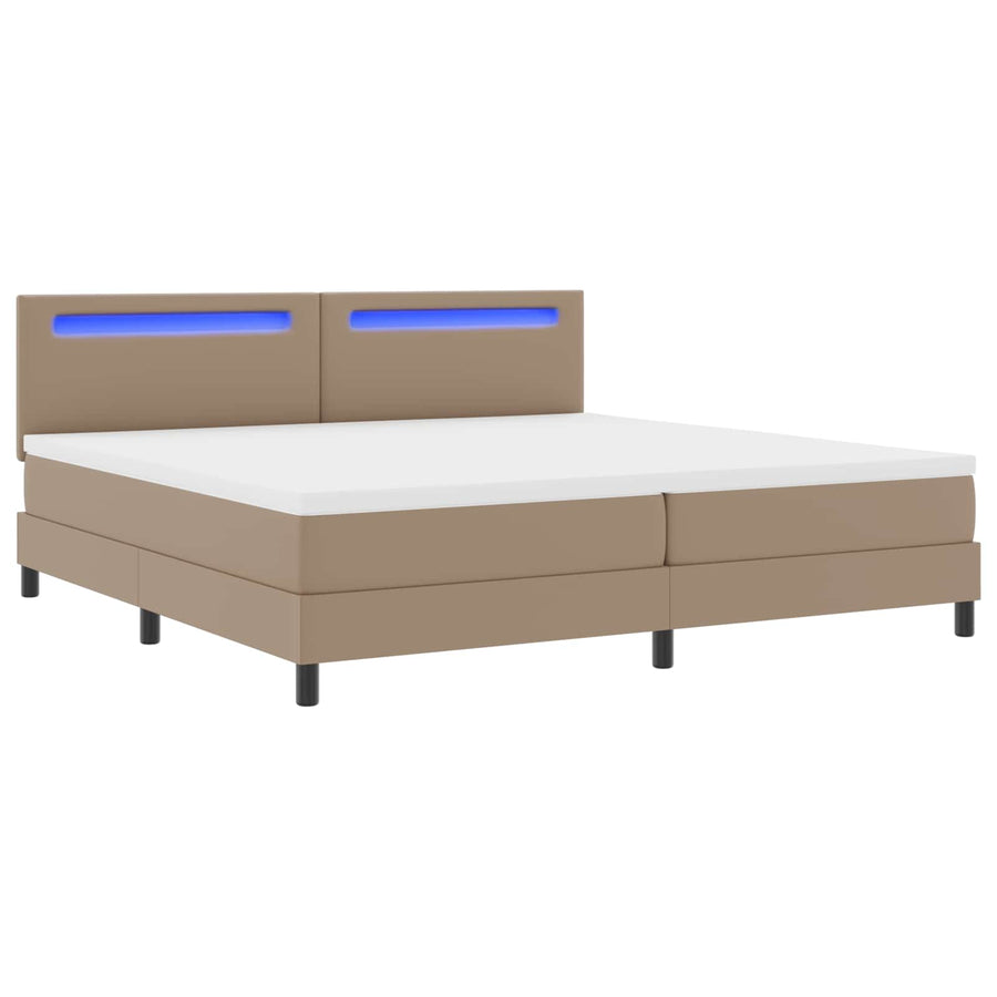 Boxspringbed met matras Cappuccino 200 x 200 cm Kunstleer