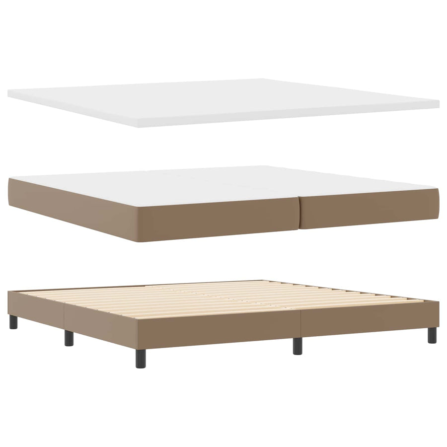 Boxspringbed met matras Cappuccino 200 x 200 cm Kunstleer