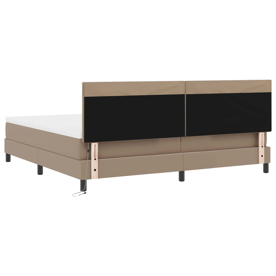 Boxspringbed met matras Cappuccino 200 x 200 cm Kunstleer