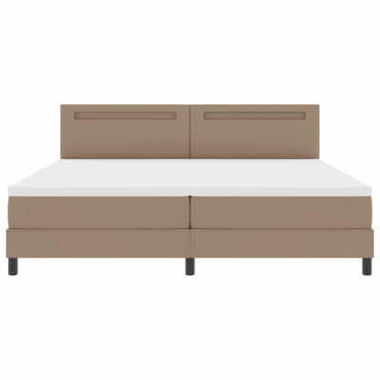 Boxspringbed met matras Cappuccino 200 x 200 cm Kunstleer