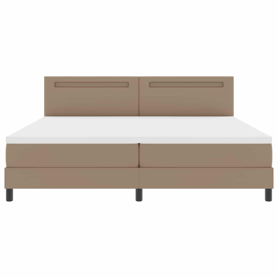 Boxspringbed met matras Cappuccino 200 x 200 cm Kunstleer