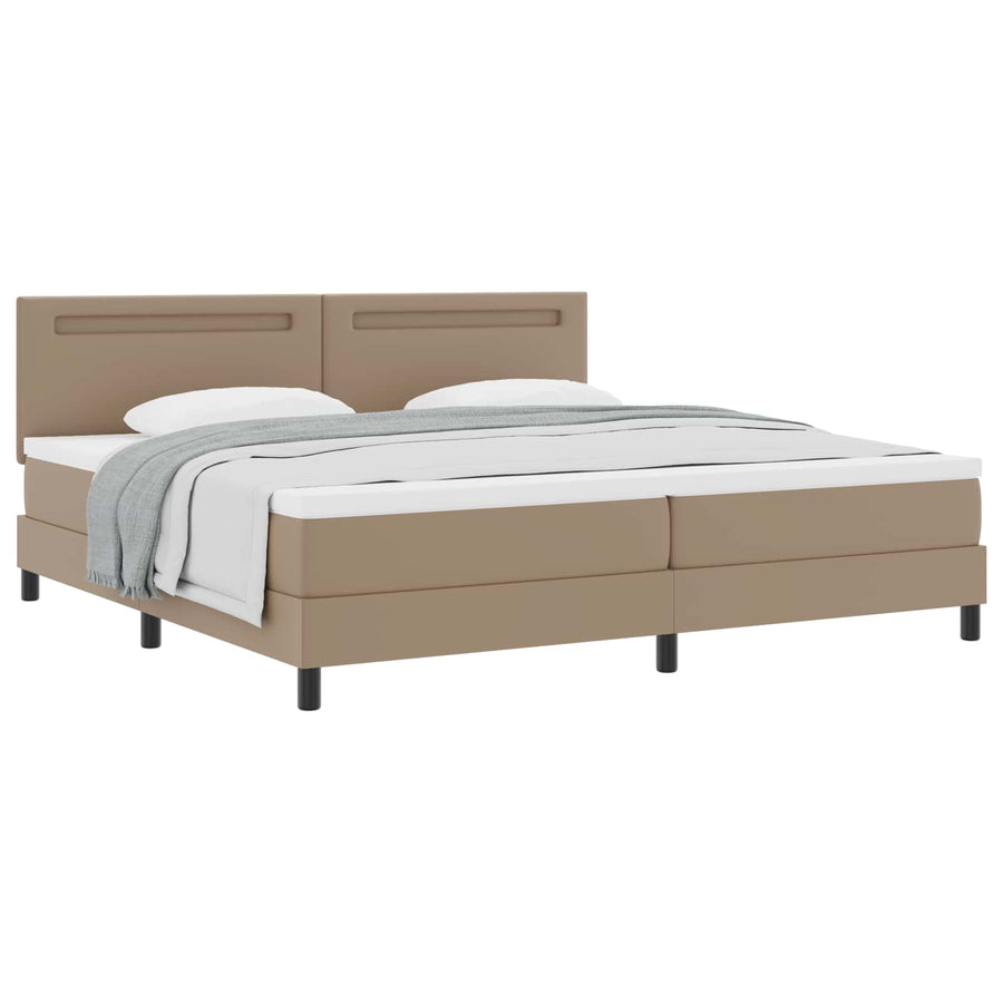 Boxspringbed met matras Cappuccino 200 x 200 cm Kunstleer